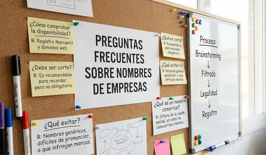 Preguntas frecuentes sobre nombres para empresas