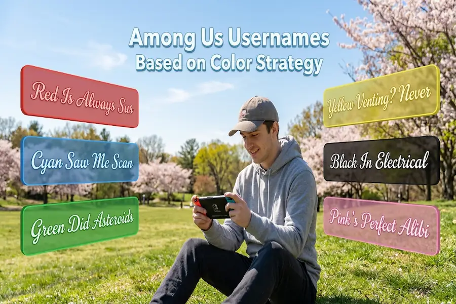 Guide to choosing Among Us usernames based on color strategy