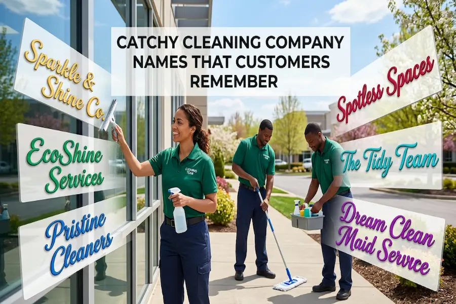 A creative list of catchy cleaning company names designed to stand out and attract customers