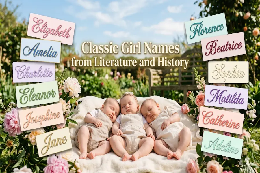Classic girl names derived from famous literary characters and historical figures