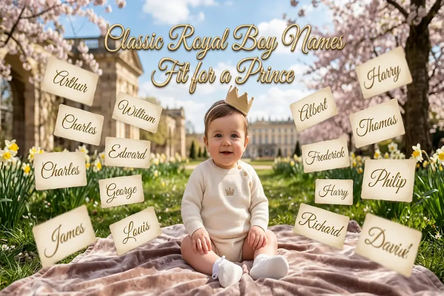 Regal and elegant list of classic royal boy names suitable for royalty and princes