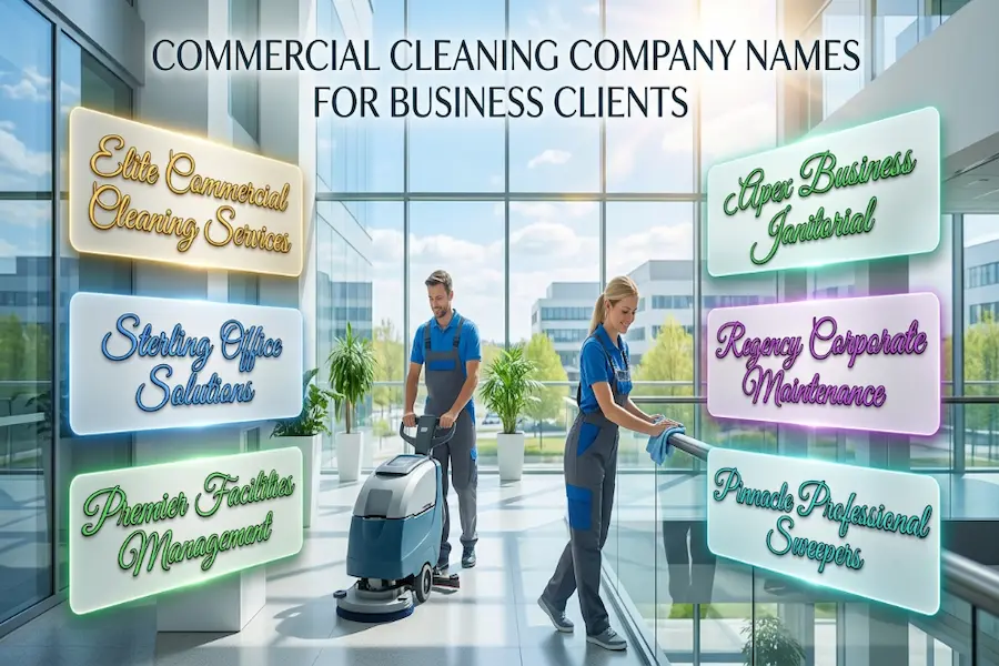 Professional commercial cleaning company names tailored for corporate and enterprise clients