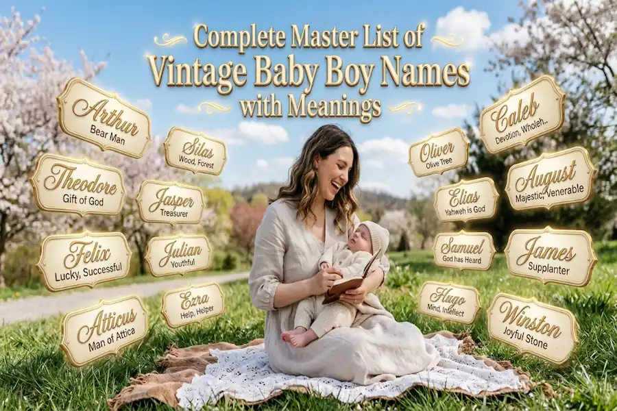 Complete Master List of Vintage Baby Boy Names with Meanings