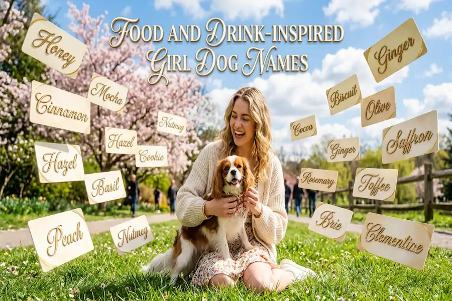 Food and drink inspired girl dog names ideas