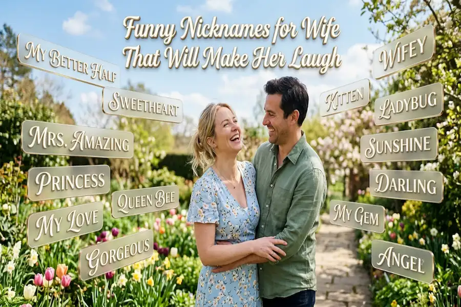 A humorous visual representation of funny nicknames for a wife