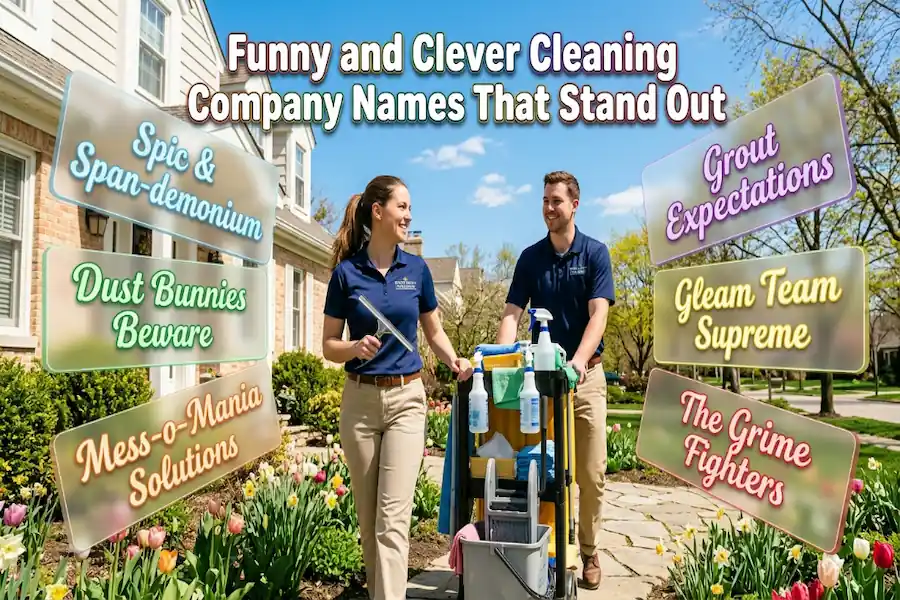 Witty and clever cleaning company names featuring fun puns to help your business stand out