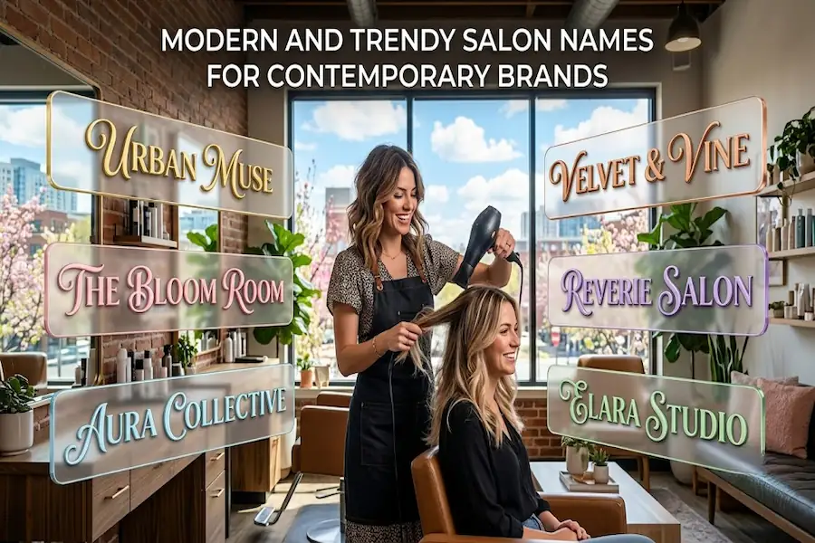 Modern and trendy salon names for contemporary brands