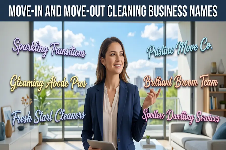 Targeted move-in and move-out cleaning business names for real estate, tenants, and landlords