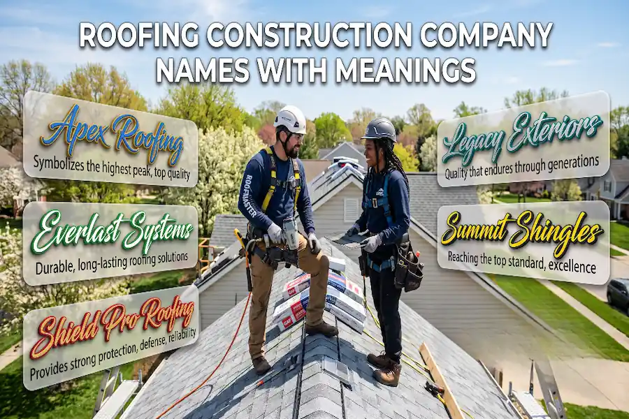 Roofing construction company name ideas and their marketing definitions