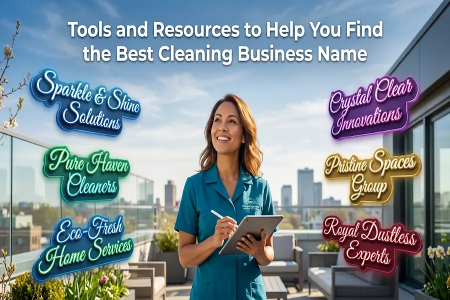 Essential tools and online resources to brainstorm and choose the best cleaning business name