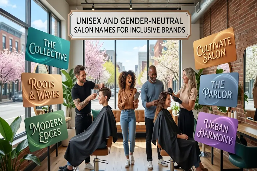 Unisex and gender-neutral salon names for inclusive brands