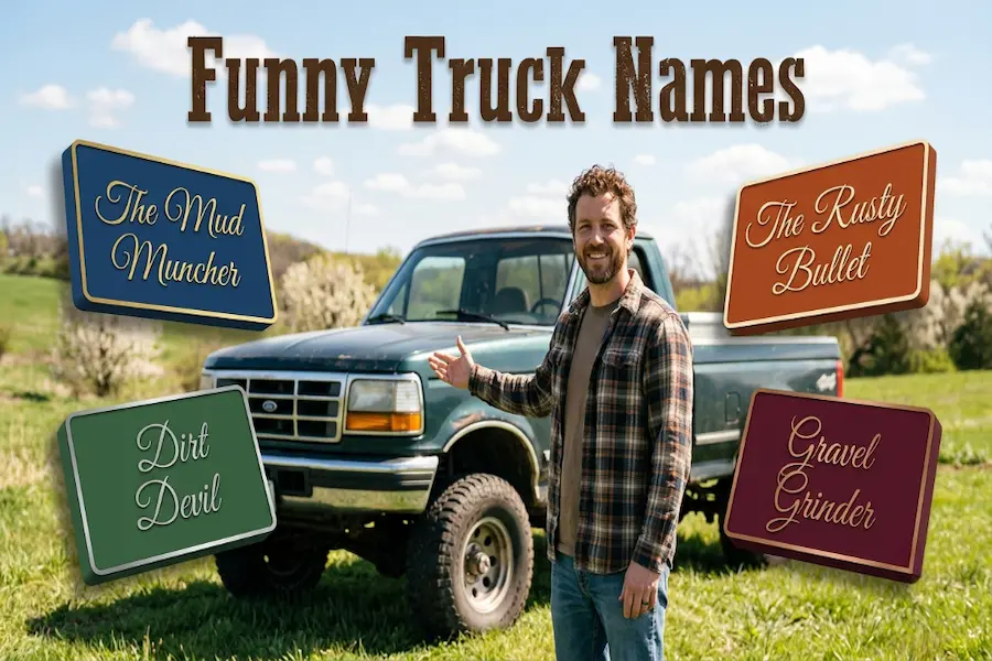 Funny truck names and hilarious puns for pickup trucks