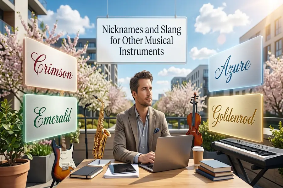 Popular nicknames and slang terms for various musical instruments