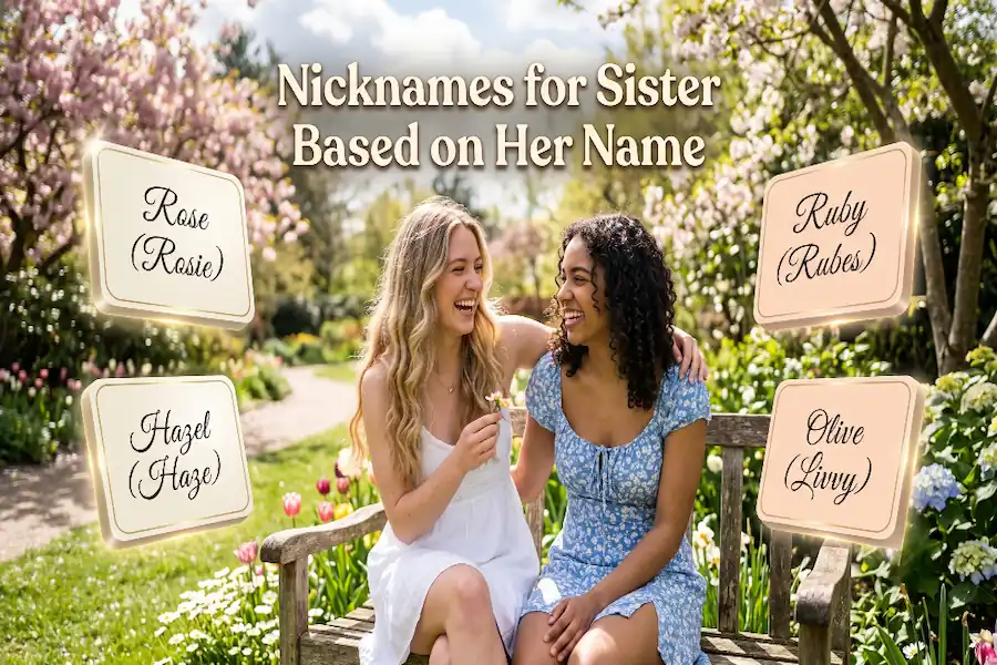 Personalized nicknames for sister created directly from her real first name
