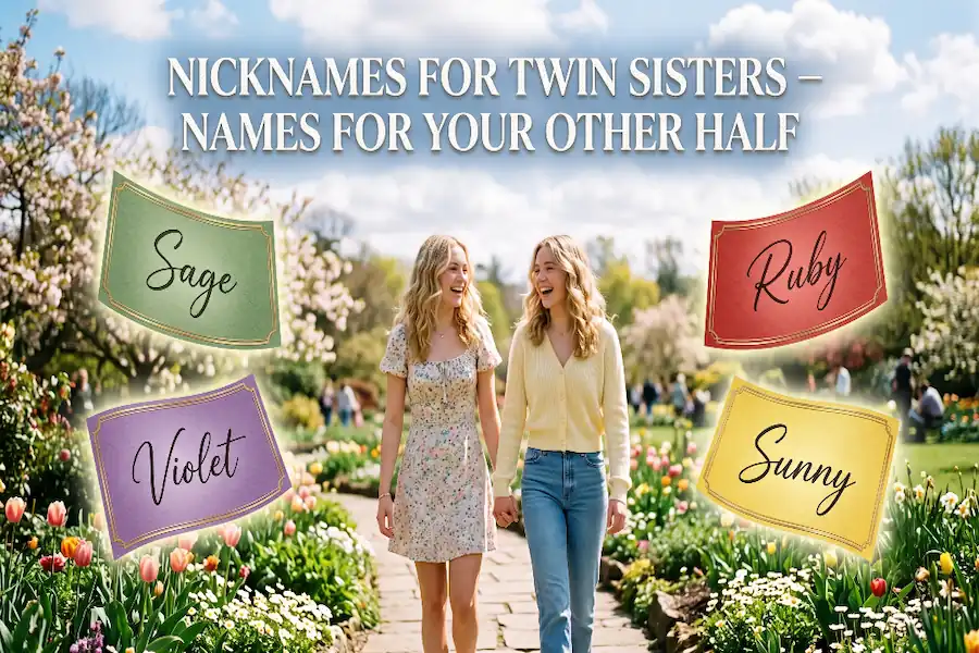 Matching and fun nicknames for twin sisters celebrating their special connection