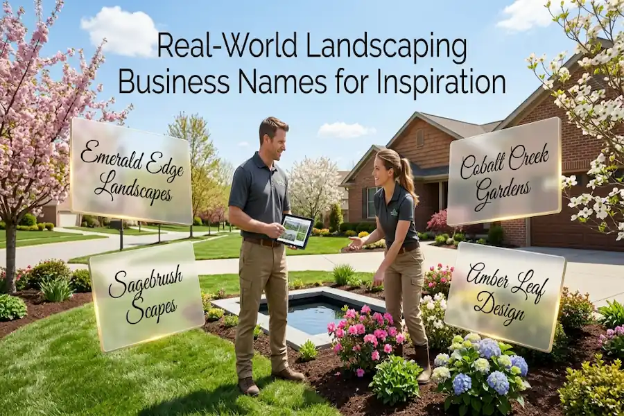 Real-world landscaping business names for inspiration and company branding