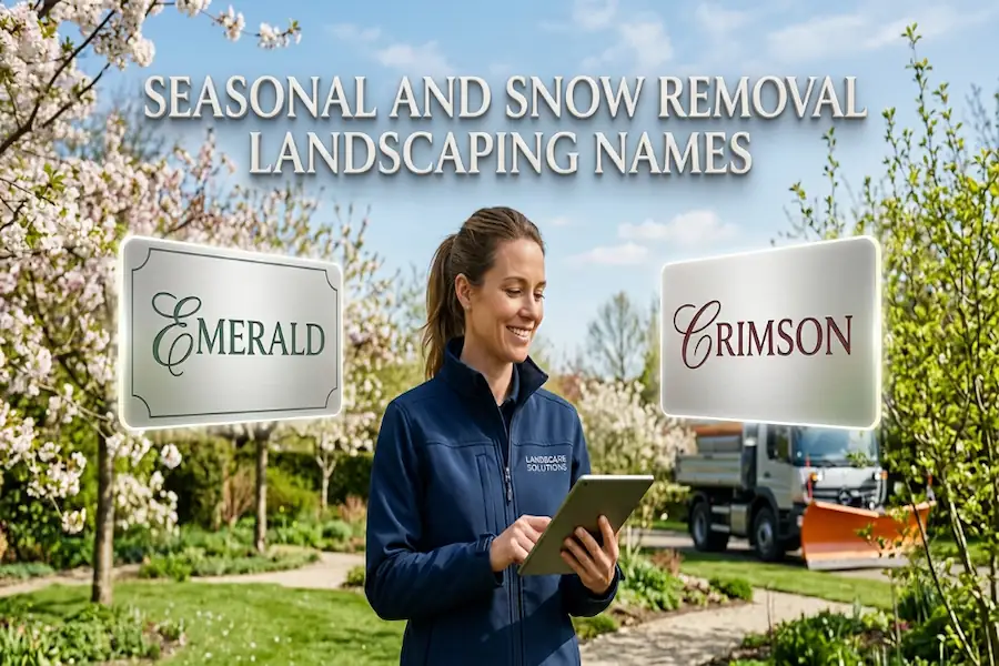 Seasonal and snow removal landscaping business names for year-round services
