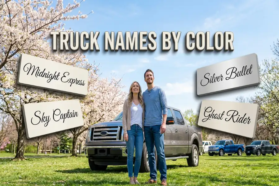Great truck names categorized by paint color